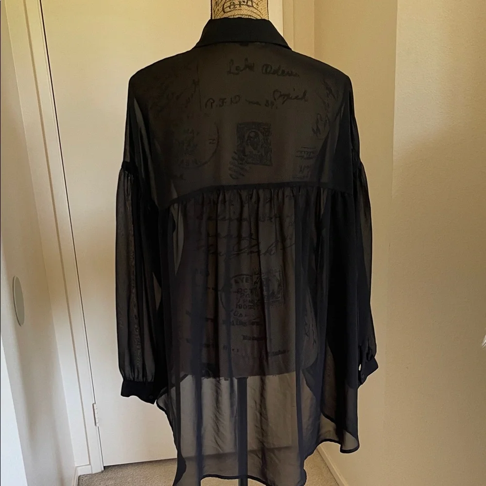 Express Black Sheer Blouse - Picture 4 of 5